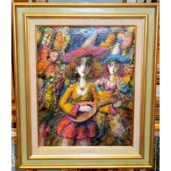 人物画 絵画 F6号油絵 諸岡理 作 「東京の夜」 インテリア 定価42000円 | 