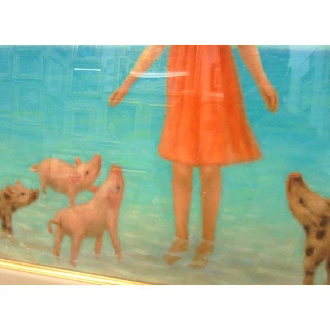 絵画 油絵 少女東京犬 肉筆画 【公式通販】