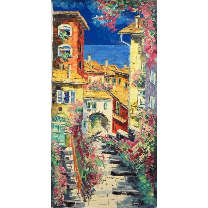 （定価400,000円）絵画 油絵 マルコ 作 イタリアの街・海へ向かう路地 風景画 インテリア :455210:トライアンフギャラリー - 通販 -  Yahoo!ショッピング