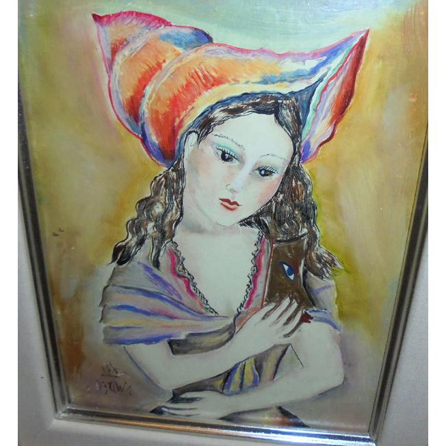 インテリア 人物 絵画 油絵 小澤勇寿郎 作 「仮面の少女」 0号 インテリア 人物 絵画 油絵 小澤勇寿郎 作 「仮面の少女」 0号