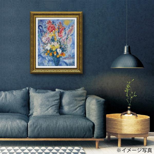 シャガール ブーケドゥフルール 花 有名絵画 立体複製画 インテリア