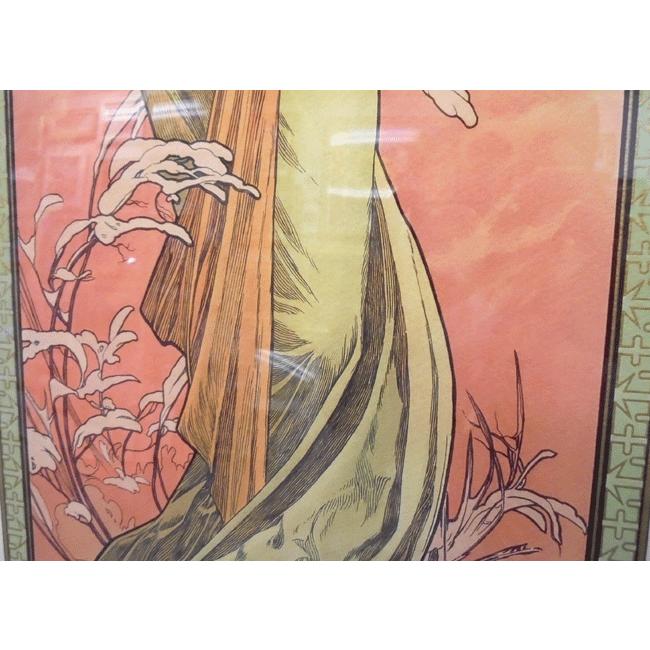 ミュシャ 「四季(春)」 絵画 シルクスクリーン版画 インテリア ミュシャ 「四季(春)」 絵画 シルクスクリーン版画 インテリア