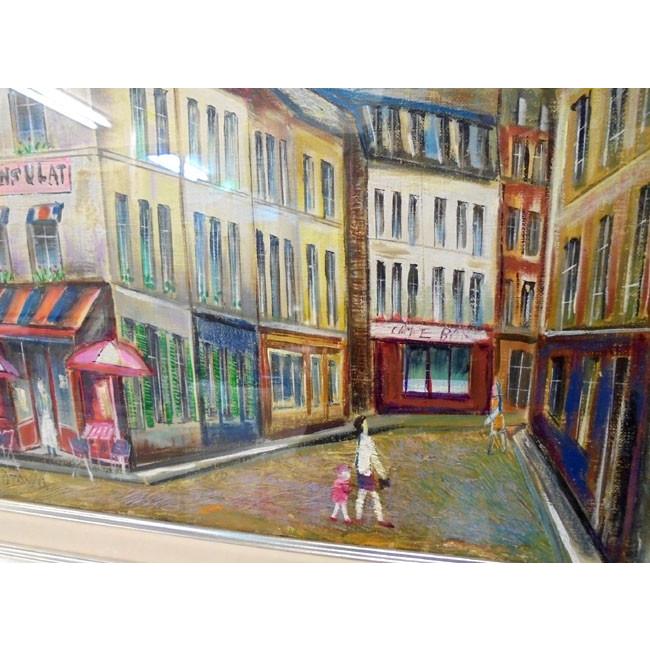 絵画 油絵 小澤勇寿郎 作 モンマルトルのレストラン 6号サイズ