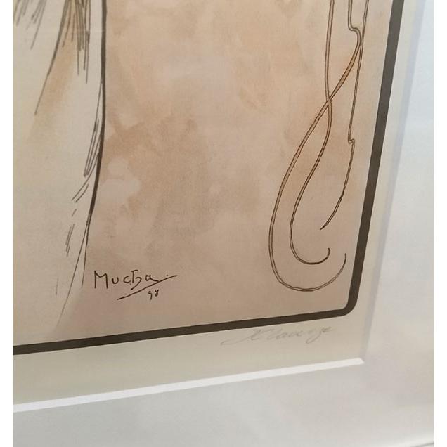 ミュシャ 絵画 シルクスクリーン版画 ミュシャ 「音楽」インテリア  84cm×60cmの画像