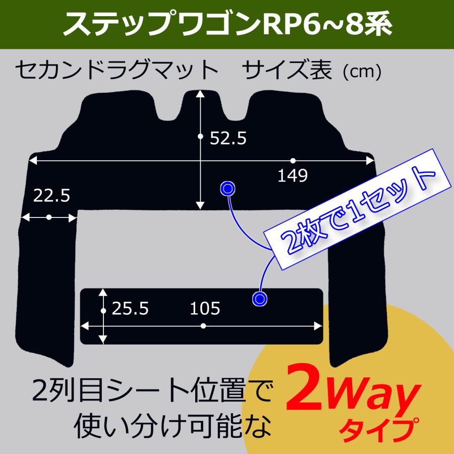 新型ステップワゴン スパーダ エアー RP6 RP7 RP8 セカンドラグマット 2列目 フロアマット 高級ムートン調 ミンク調 カーマット 自動車パーツ カー用品 社外新品｜diplanning｜04