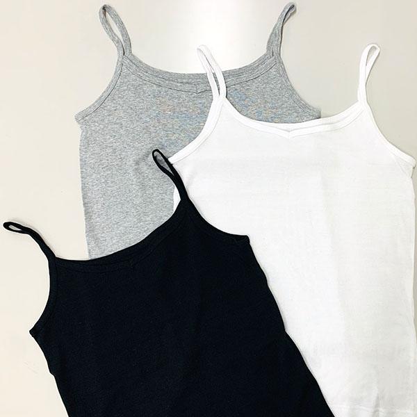 レディース綿100キャミソール コットン 白 黒 灰色 おすすめ ホワイト ブラック グレー Df L 直fac 通販 Yahoo ショッピング