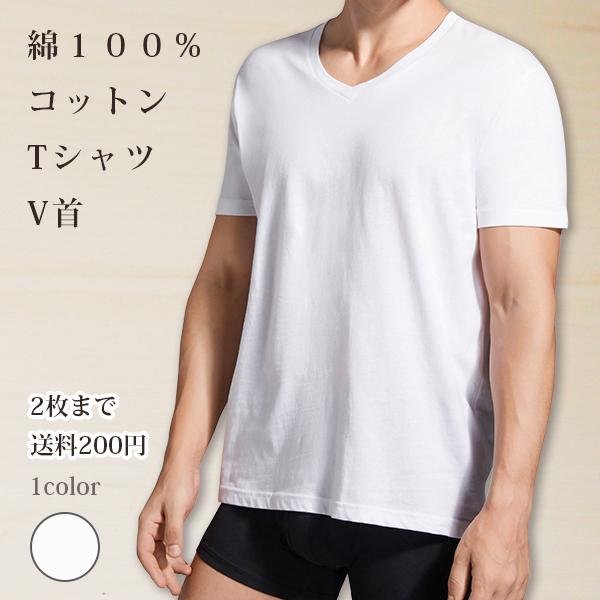 V首コットンTシャツ 綿100 メンズ半袖 白い 白 Vネック 無地 ホワイト おすすめ M L LL 直facオリジナル商品 dfpm241003直fac 通販 Yahoo