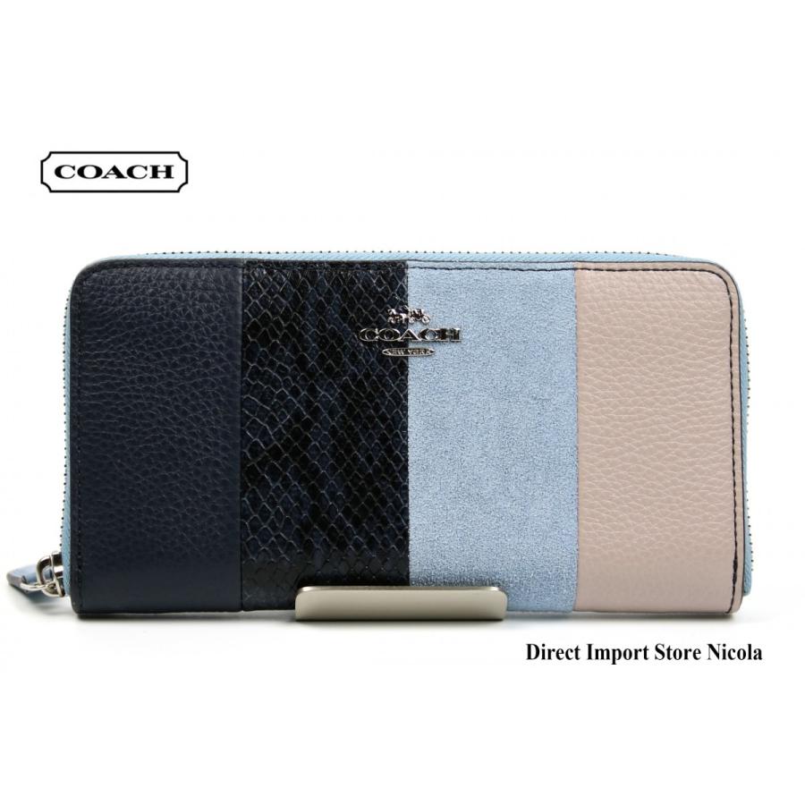 セール!! コーチ 財布 COACH パイソン柄 レザー アコーディオン ジップ