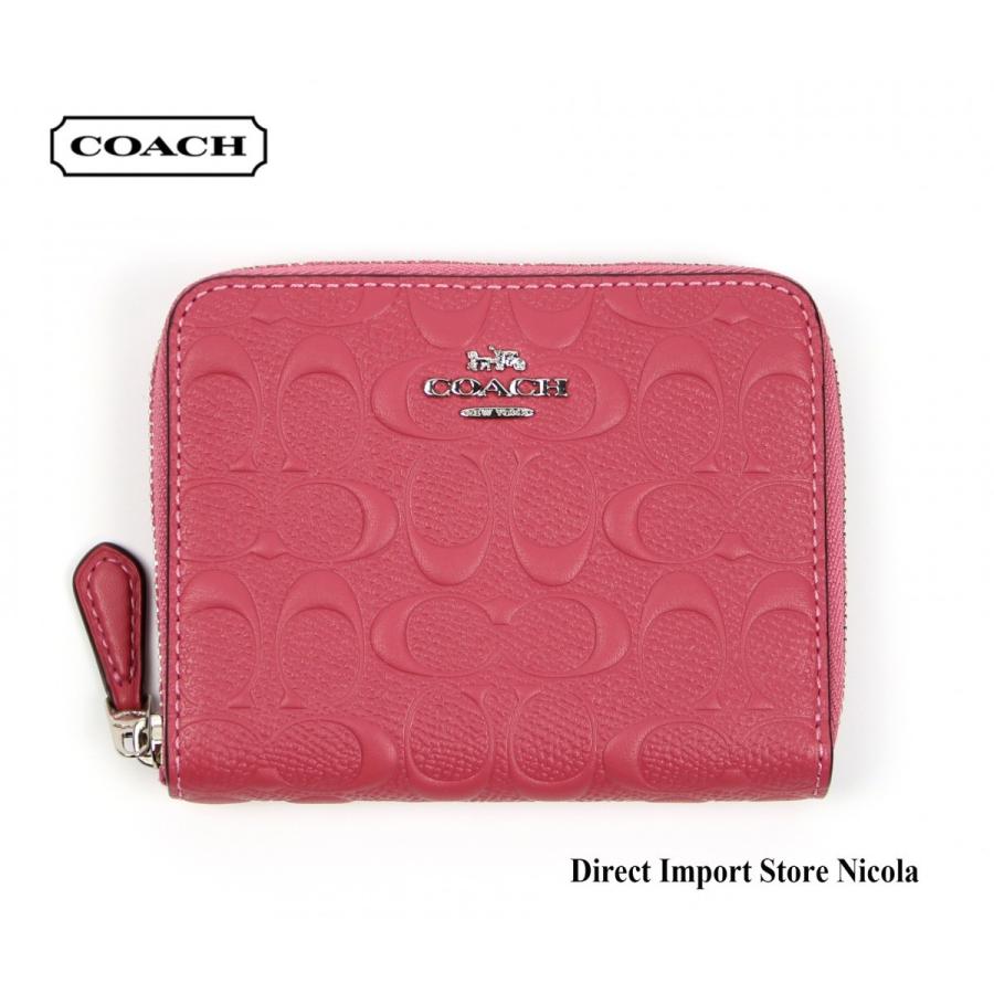 セール コーチ 財布 Coach ラグジュアリー デボスド シグネチャー レザー スモール ジップ アラウンド 二つ折り財布 F Sv Sy ストロベリー アウトレット Fsvsy F Direct Import Nicola 通販 Yahoo ショッピング