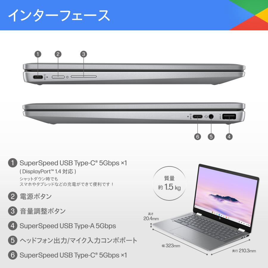 日本HP ノートパソコン 新品 HP Chromebook Plus x360 14Corei3 8GB