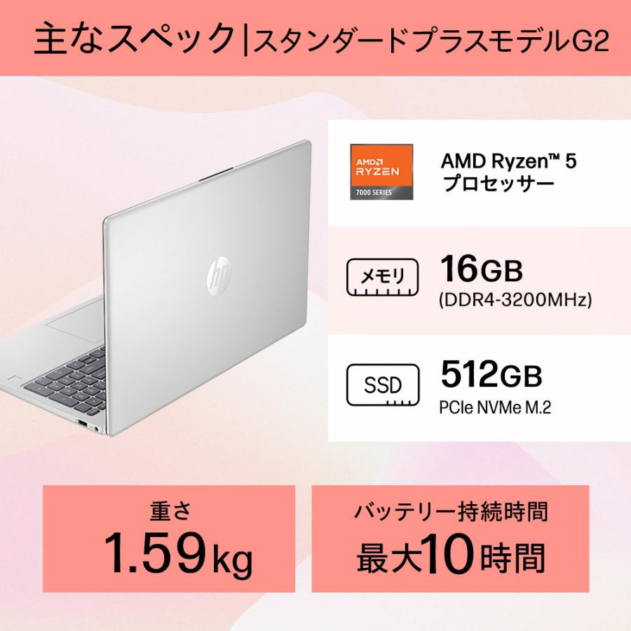 日本HP ノートパソコン 新品 HP 15-fc Ryzen5 16GBメモリ 512GB SSD