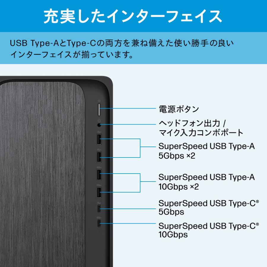 デスクトップパソコン 新品 HP OmniDesk Ryzen 5 16GBメモリ 1TB SSD マウス・キーボード付き Windows11 Officeなし 1年保証（型番：B87KYPA-AAAA）の画像