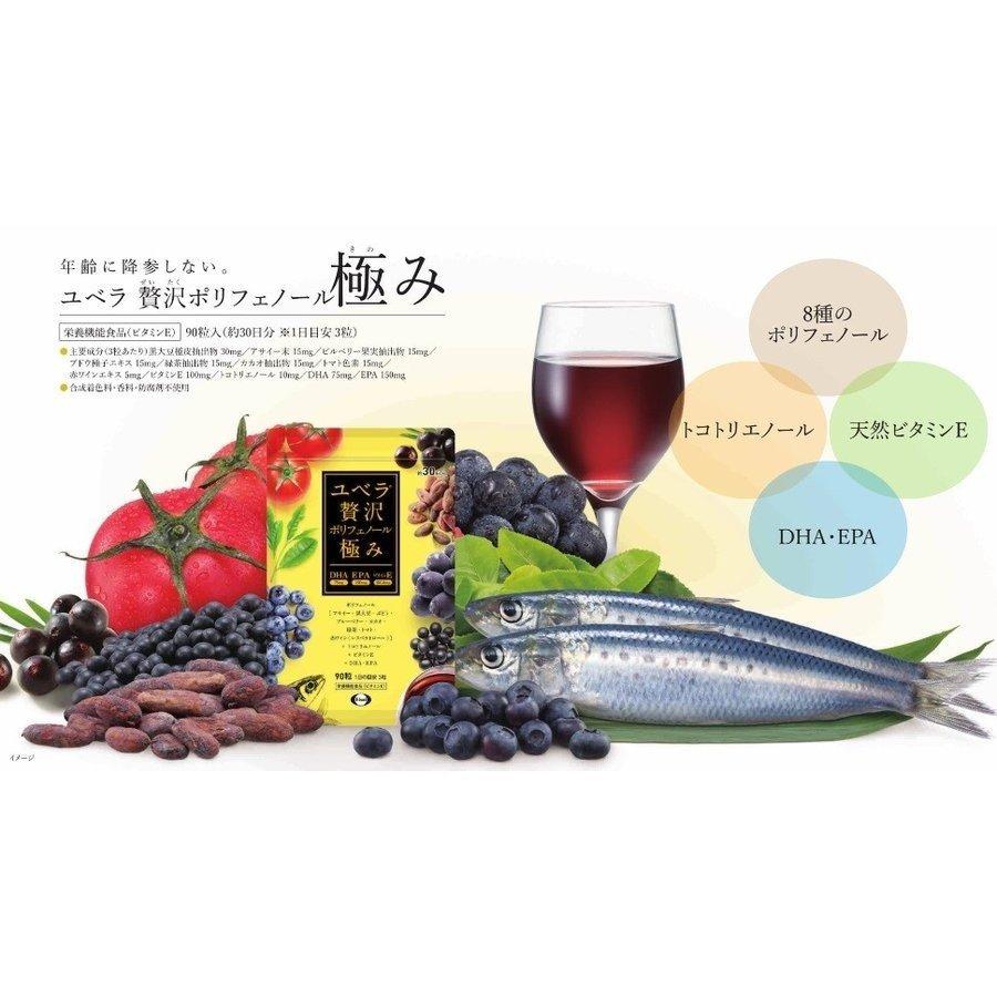 ユベラ 贅沢ポリフェノール極み パウチタイプ 90粒入り 約30日分 ×2個 ユベラ 贅沢ポリフェノール極み パウチタイプ 90粒入り 約30日分 ×2個