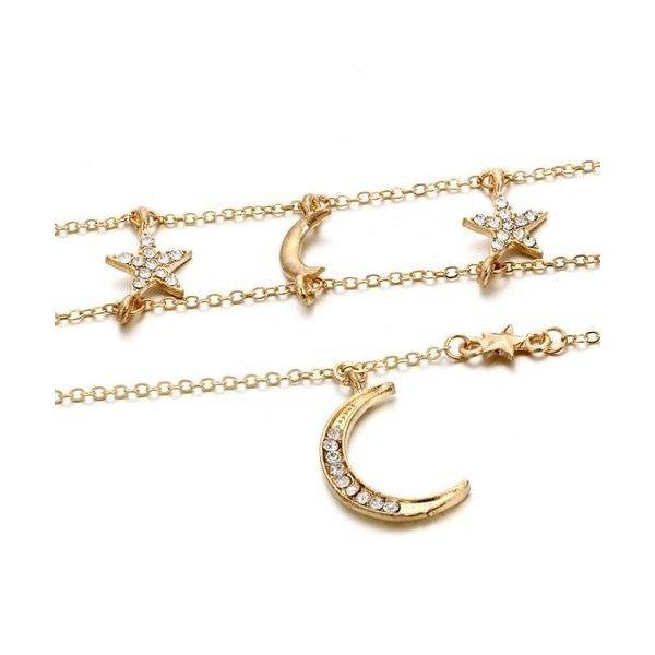 ネックレス チョーカー セット 月 星 アクセサリー ゴールド ネックレス チョーカー セット 月 星 アクセサリー ゴールド