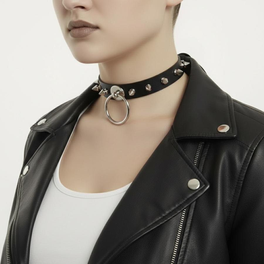 チョーカー ネックレス メンズ レディース レザー 首輪 パンク ロック