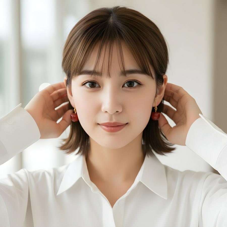 りんご さくらんぼ ピアス アップル チェリー レディース 人気 赤 
