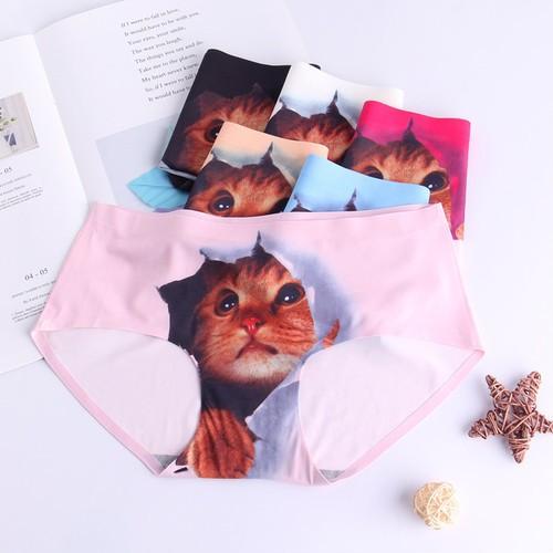 ショーツ レディース セット 猫プリント シームレス 見せパン 丈普通 レギュラーショーツ 3d猫パンツ ランジェリー ３枚セット Ngab8 ダイレクト販売サービス ヤフー店 通販 Yahoo ショッピング