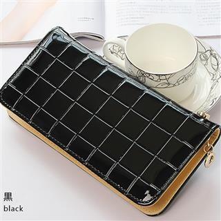 財布 レディース 長財布 シンプル エナメル 人気 かわいい ラウンドファスナー ブラック Ohab017 ダイレクト販売サービス ヤフー店 通販 Yahoo ショッピング