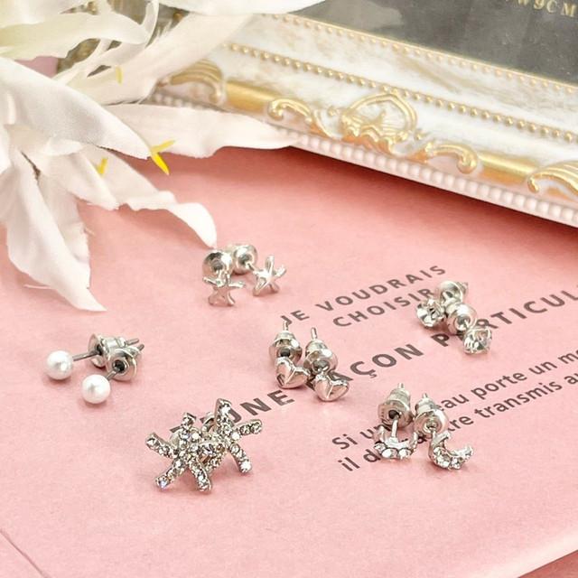 1week星ピアス シルバー 一週間 コーディネート 6個セット クリスタル 可愛い ピアス 大人女子 トレンド おしゃれ 誕生日 ギフト プレゼント Ymda145 ダイレクト販売サービス ヤフー店 通販 Yahoo ショッピング