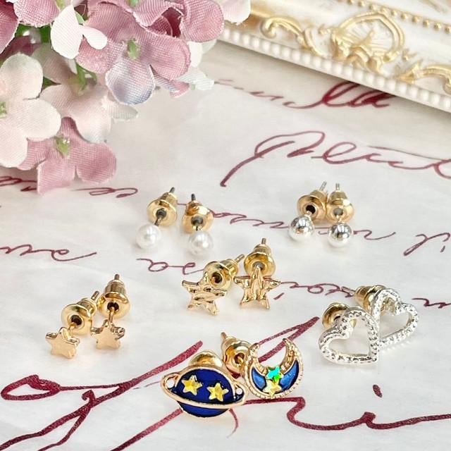 1week三日月星ピアス シルバー 一週間 コーディネート 6個セット クリスタル 可愛い ピアス 大人女子 トレンド おしゃれ 誕生日 ギフト Ymda149 ダイレクト販売サービス ヤフー店 通販 Yahoo ショッピング