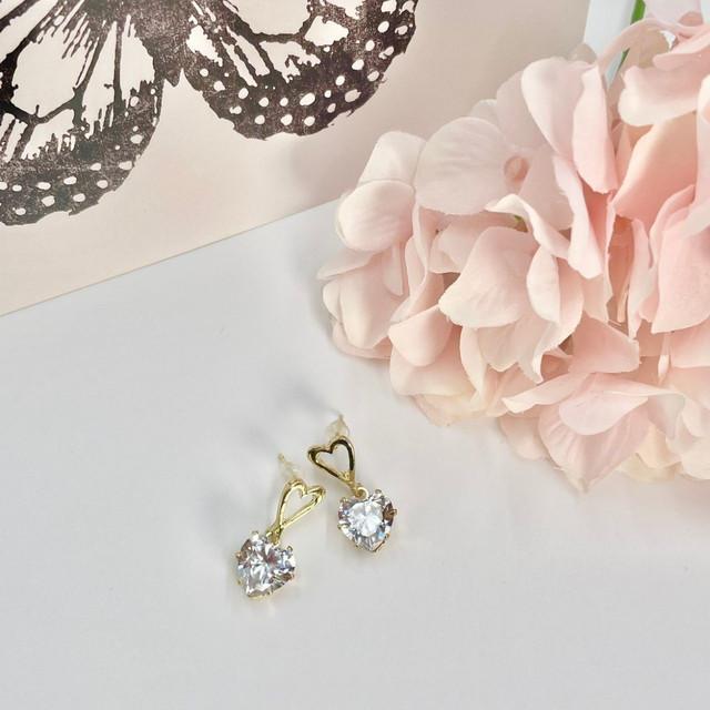 注目の福袋をピックアップ ピアス モチーフ ハート オシャレ ゴールド クリスタルハートのピアス シンプル トレンド 大人女子 ピアス 可愛い アクセサリー 流行り 人気 ピアス Www We Job Com