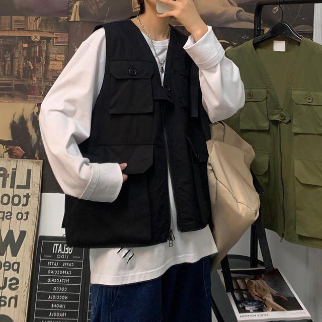 ブラック Xl メンズ 黒 ヒップホップ ストリート 系 ファッション フィッシング ベスト 釣りベスト 多ポケット トラベルべスト 作業ベスト Zaqa1006 ダイレクト販売サービス ヤフー店 通販 Yahoo ショッピング