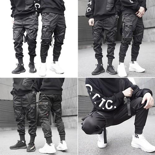 ブラック ｘｌサイズカーゴパンツ ベイカーパンツ メンズ スリムフィット ウェストゴム ポケット カジュアル 紐通し 裾リブ Zbza143 ダイレクト販売サービス ヤフー店 通販 Yahoo ショッピング
