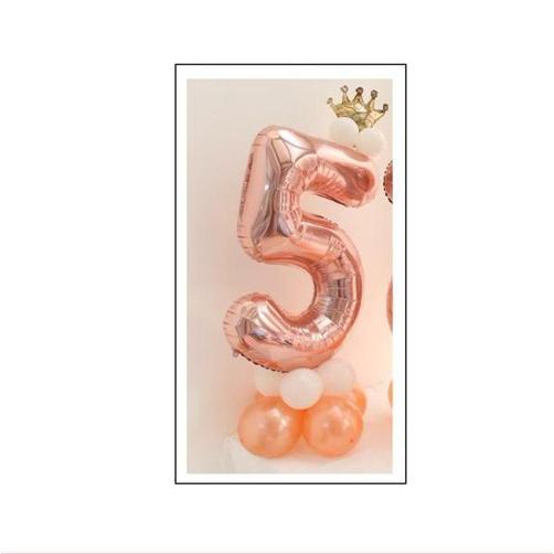 ローズゴールド 5バルーンアート 誕生日 結婚式 パーティー 風船 数字 バルーン 40インチ 王冠付き 飾り付け 可愛い Zvpa133 ダイレクト販売サービス ヤフー店 通販 Yahoo ショッピング