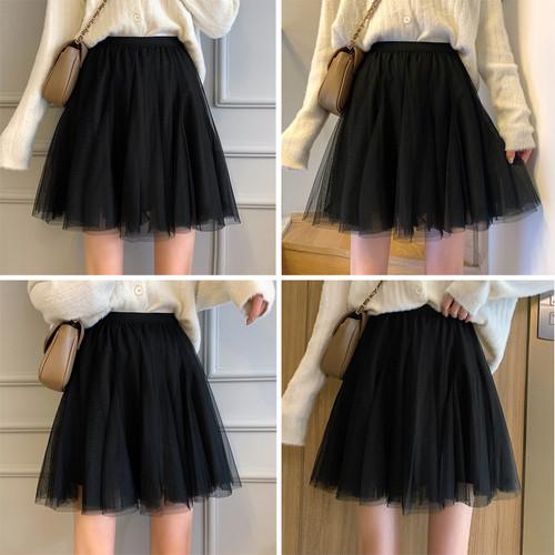 黒 フリーサイズ レディース スカート 膝上 レース メッシュ 春 夏 ハイウエスト フレア チュールスカート フェアリー Zxha017 ダイレクト販売サービス ヤフー店 通販 Yahoo ショッピング