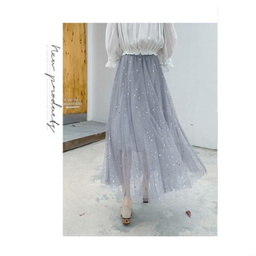 フリーサイズグレー スパンコール チュールスカート マキシ丈 ハイウエスト Aライン プリーツ レース かわいい レディース Zxha061 ダイレクト販売サービス ヤフー店 通販 Yahoo ショッピング