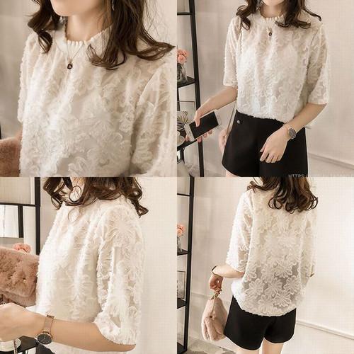 ホワイト フリーサイズ半袖 ブラウス トップス シースルー レーストップス セクシー かわいい 透け感 大人コーデ モノトーン Zxha065 ダイレクト販売サービス ヤフー店 通販 Yahoo ショッピング