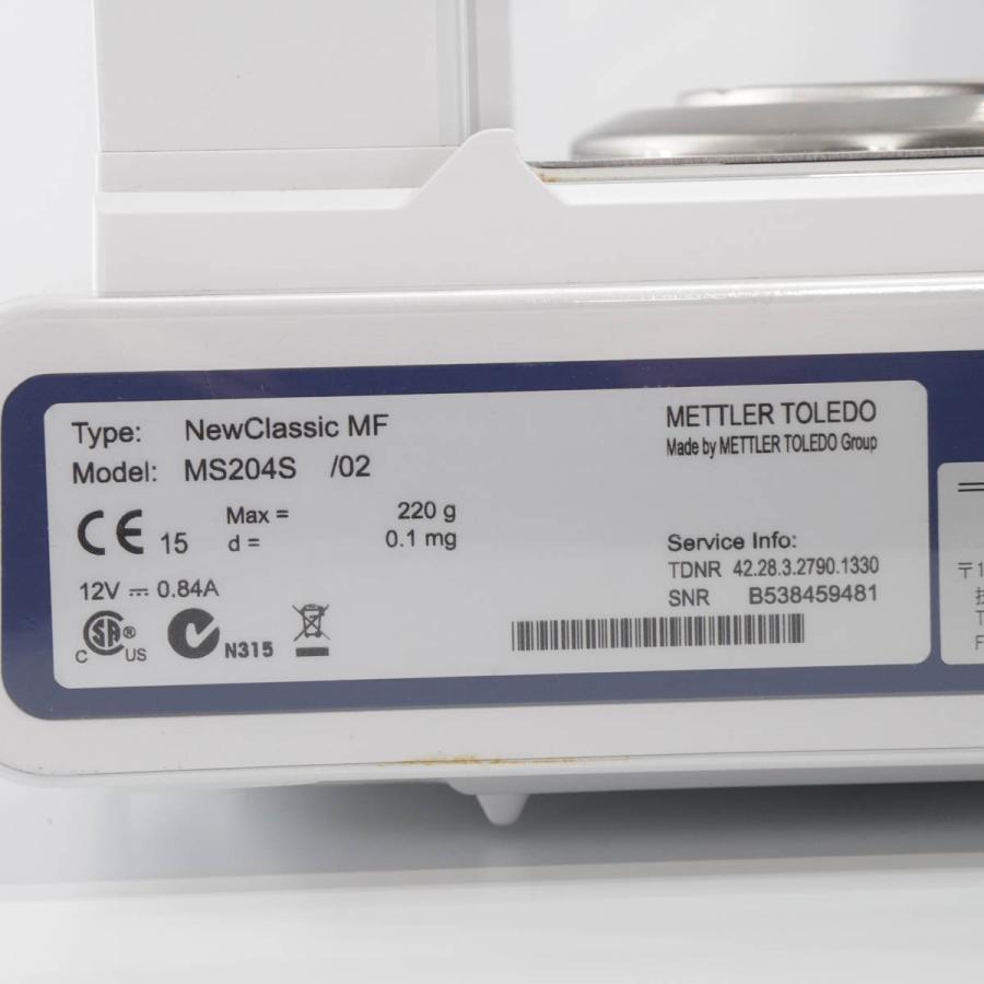 [DW]USED 8日保証 METTLER TOLEDO MS204S /02 NewClassic MF 電子天秤 天びん MAX220g ...