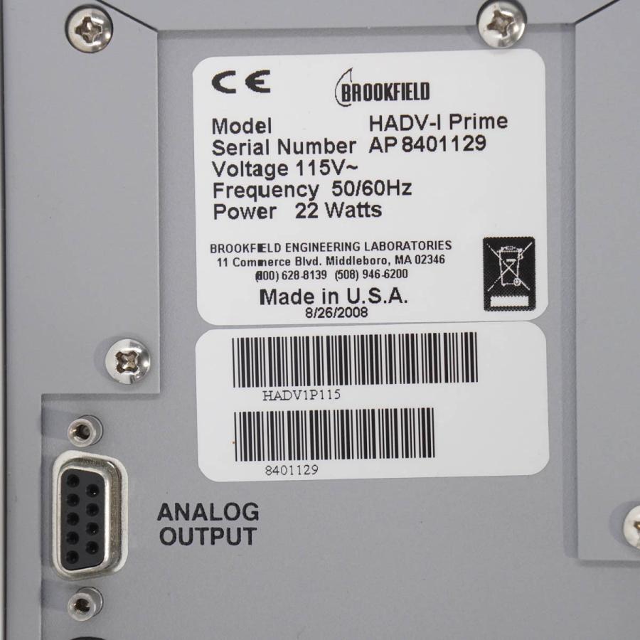 [DW]USED 8日保証 BROOKFIELD HADV-I Prime VISCOMETER デジタル粘度計[ST03492-0024] |  | 05