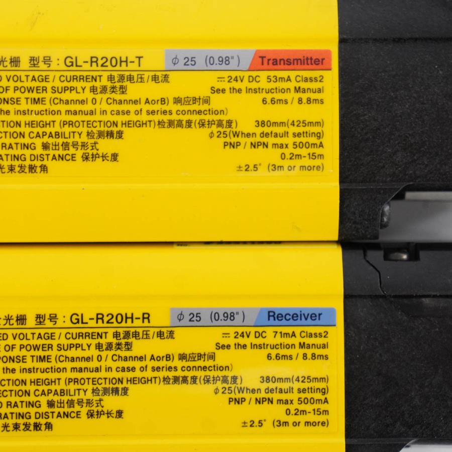[PG]USED 8日保証 セット KEYENCE GL-R20H-1 GL-R20H-R Transmitter Receiver ...