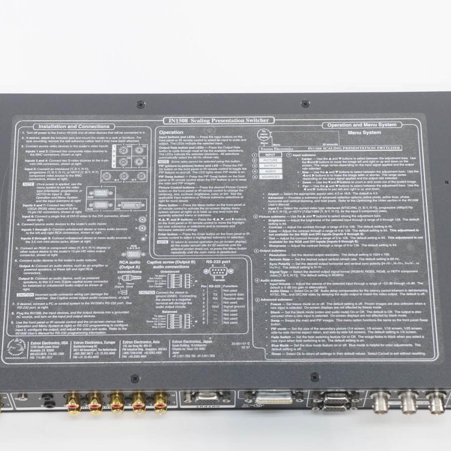 [PG]USED 8日保証 5台入荷 Extron IN1508 SCALING PRESENTATION SWITCHER 8入力音声対応 ...