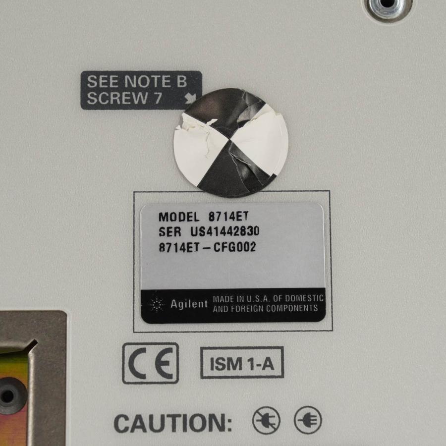 8日保証 Agilent 8714ET RF NETWORK ANALYZER ネットワークアナライザー CFG002 300kHz-3000MHz 【ＫＩＮ】 電源コード 取扱...[05160-0002]