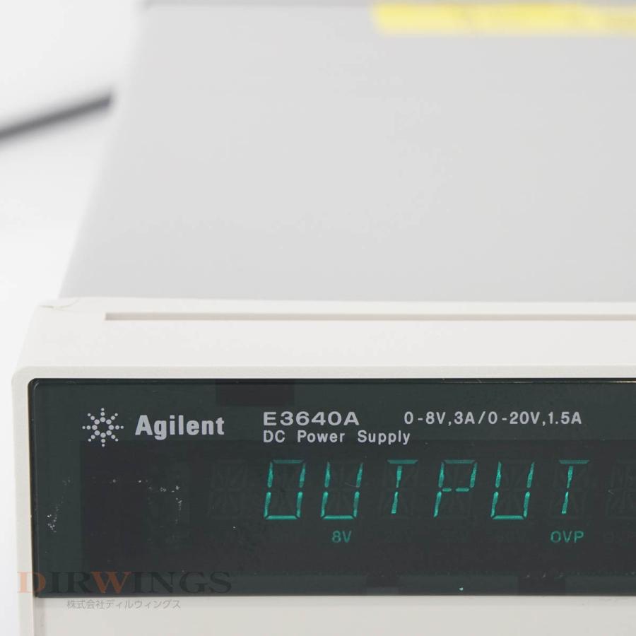[DW]USED 8日保証 10/2019CAL Agilent E3640A DC Power Supply DC電源 直流電源 OPT 0E9 0-8V 3A/0-20V 1.5A [05791-0878]｜dirwings｜04