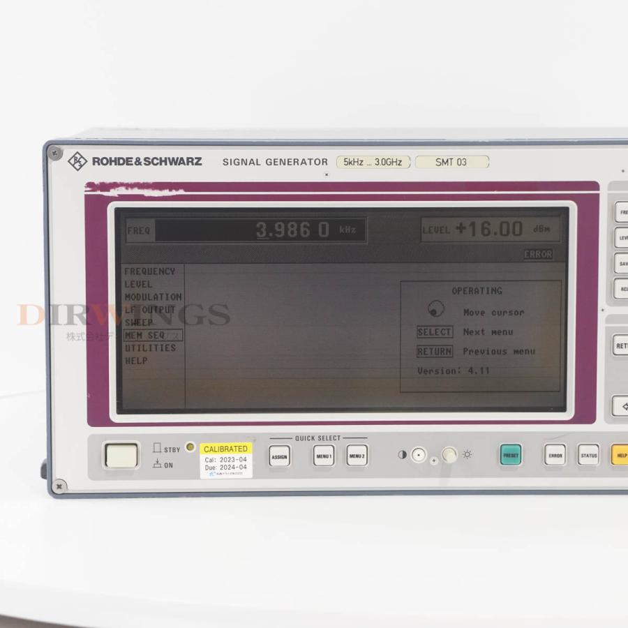 DW]USED 8日保証 04/2023CAL ROHDE＆SCHWARZ SMT 03 SMT03 1039.2000