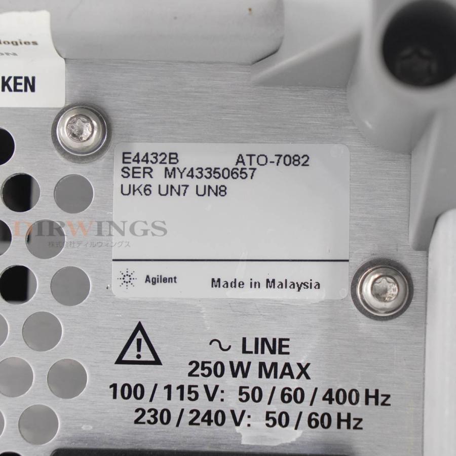 8日保証 Agilent E4432B ATO-7082 ESG-D SERIES SIGNAL GENERATOR 信号発生器 シグナルジェネレーター OPT 【インダストリアル】 UK6 UN...[06511-0087]