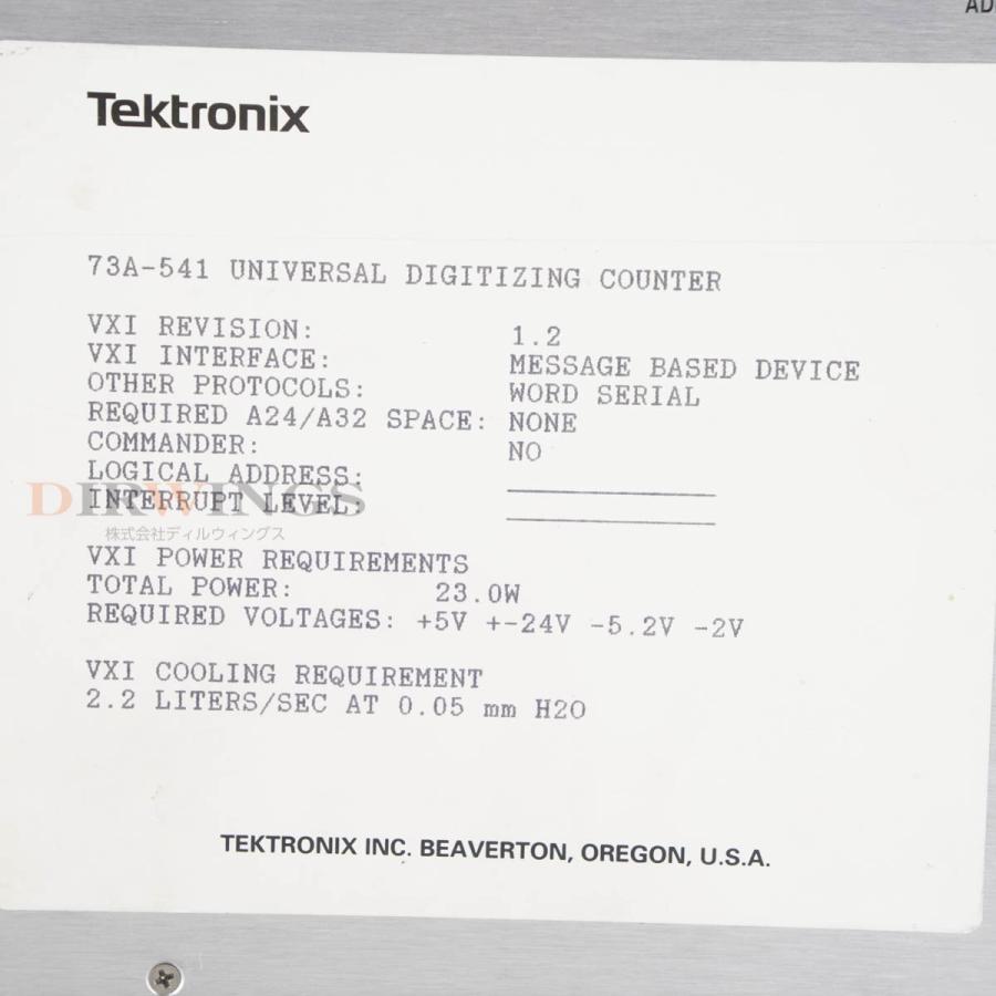 8日保証 Tektronix 73A-541 UNIV DIG CTR VXI UNIVERSAL DIGITIZER COUNTER MODULE ユニバーサルカウンター モジ...[06696-0095] 【COMPONENT】