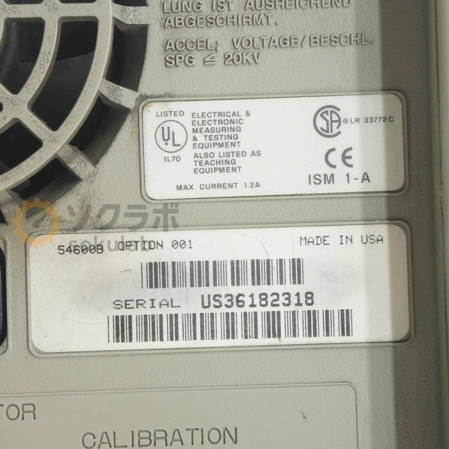 [JB]USED 保証なし hp 54600B OSCILLOSCOPE オシロスコープ OPT 001 54650A 100MHz [07237-0331] |  | 07