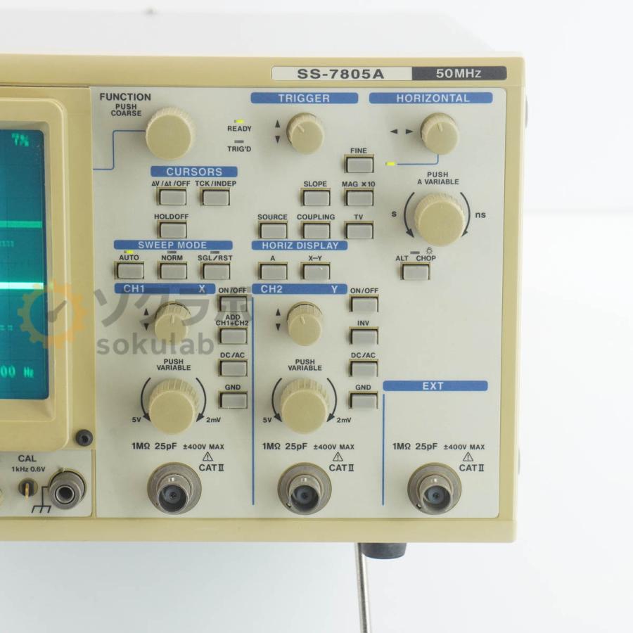 [DW]USED 8日保証 IWATSU SS-7805A OSCILLOSCOPE オシロスコープ 50MHz 電源コード [08032-0003] |  | 04