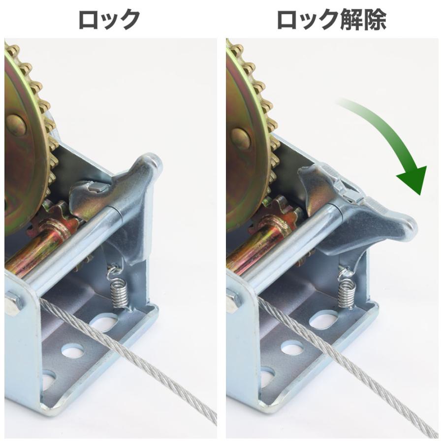 ウインチ 手動式 500kg ロープ ハンドウインチ 小型 ウィンチ 手動 ハンドウィンチ ワイヤーロープ 小型ウインチ ワイヤー式 手動ウインチ ロープ式 9ｍ｜discount-spirits2｜04