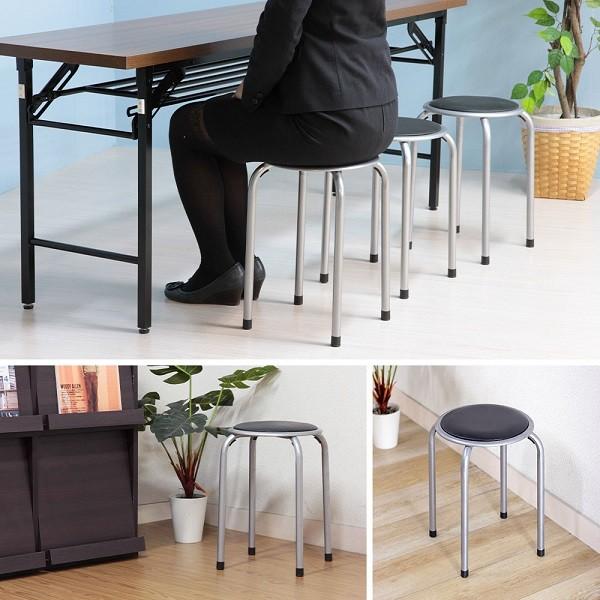 パイプ丸椅子 丸椅子 円形スツール いす スツール スタッキング