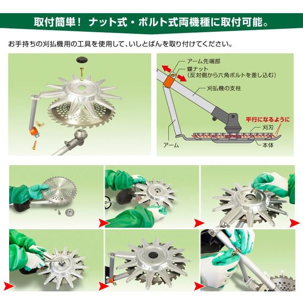 草刈り 補助 刈払機用安全補助用具 いしとばん TI-ET1001 ガーデニング 庭 畑 刈場 ナット式 ボルト式 草刈機部品 安全 保護 石はね 補助パーツ｜discount-spirits2｜04