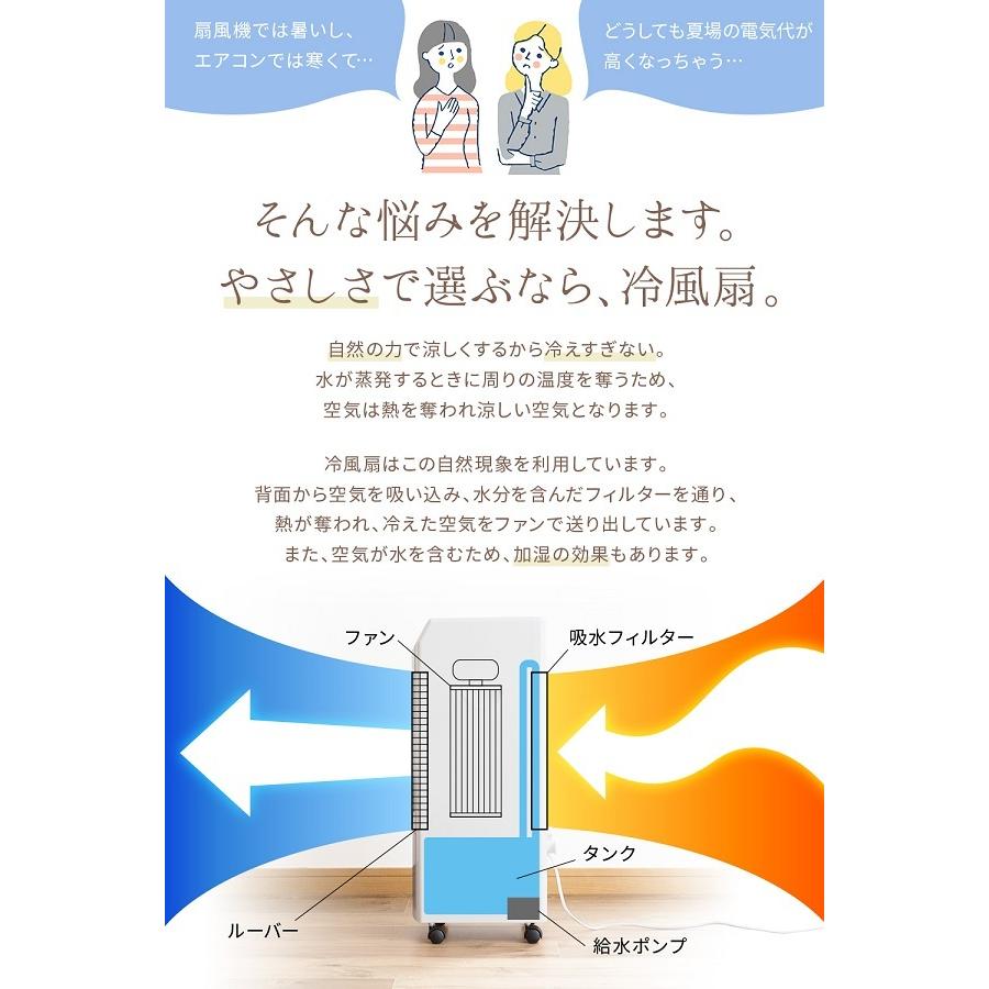 VERSOS（ベルソス） 冷風機 冷風扇 キャスター おしゃれ 小型 静か