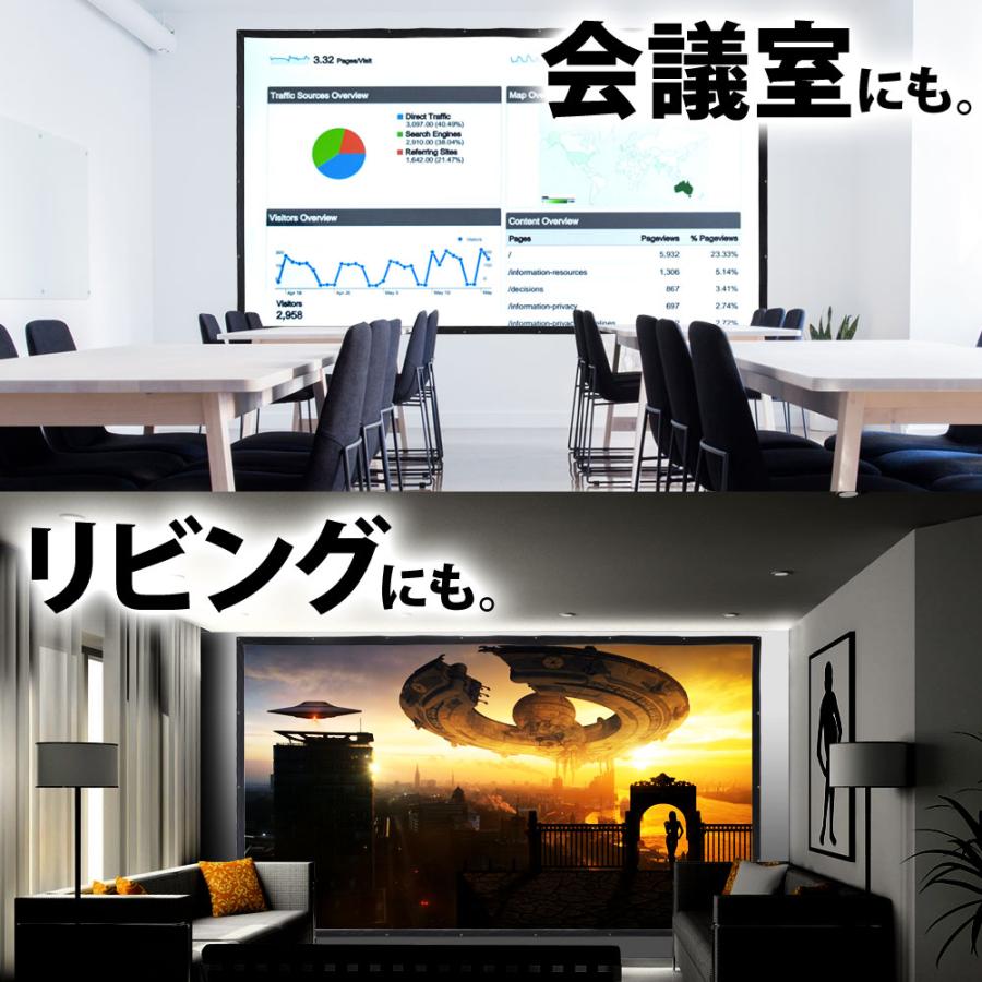 プロジェクタースクリーン 200インチ 壁掛け 大画面 送料無料 200