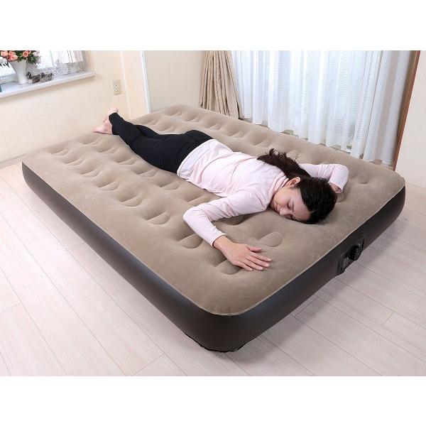 ベッド エアーベッド 電動 ワイド 電動エアーベッド ロータイプ 簡易ベッド エアベット アウトドア 車中泊 防災 ポンプ内蔵 来客用