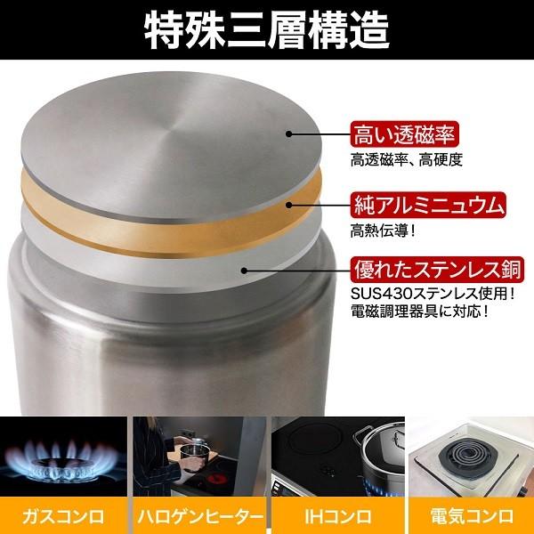 寸胴 ih ih対応 寸胴鍋 鍋 調理器具 業務用 ステンレス鍋 大容量 70l 業務用鍋 45cm カレー鍋 アウトドア 大鍋 キャンプ鍋 大型 寸胴なべ｜discount-spirits2｜03