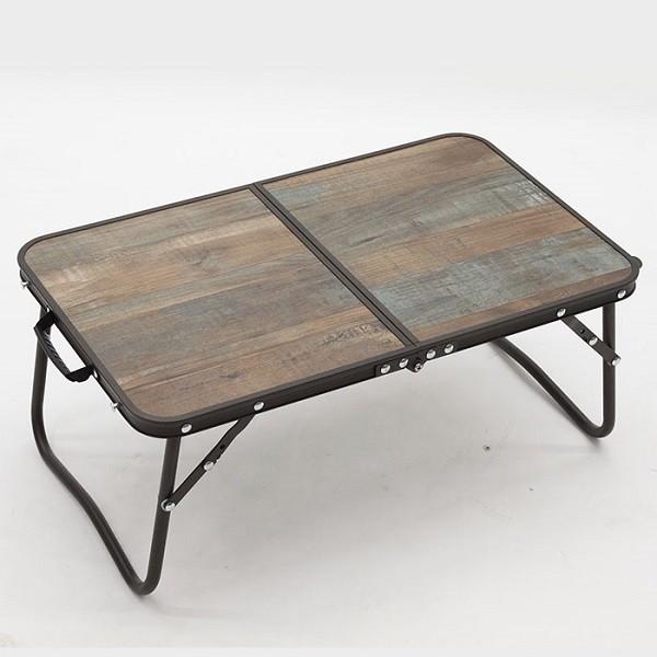 アウトドア テーブル ローテーブル アルミ ミニテーブル 折りたたみ ヴィンテージ調 木目調 ローテーブル FT20-5634 幅56cm｜discount-spirits2｜02